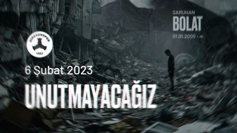 Giresunspor’dan 6 Şubat Depremi ve Saruhan Bolat Paylaşımı