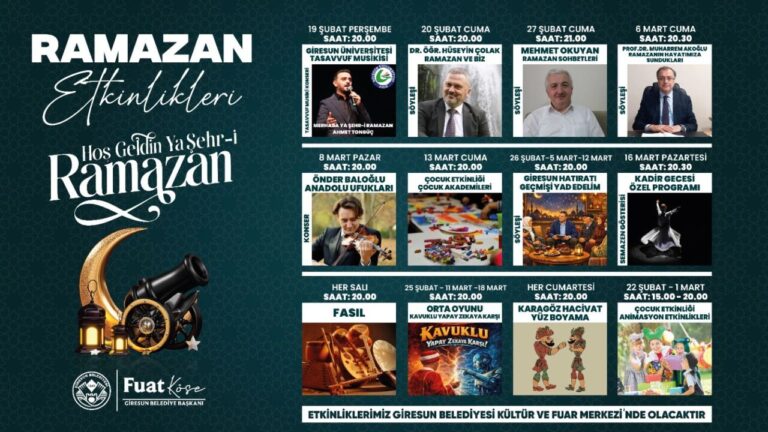 Giresunlular ramazanın manevi atmosferini yaşayacak