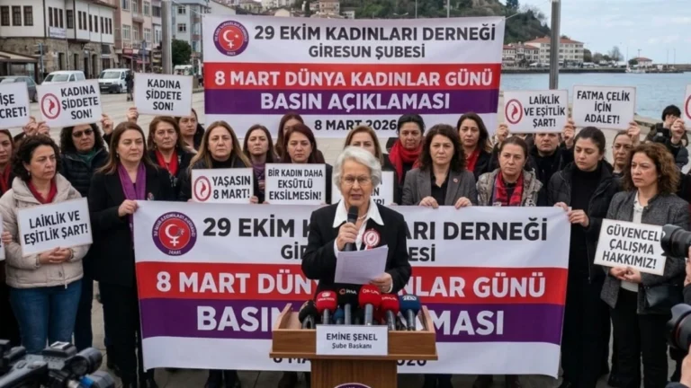 29 Ekim Kadınları Derneği Giresun Şube Başkanı Emine Şenel’den 8 Mart Mesajı