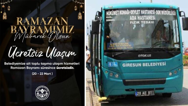 Giresun Belediye otobüsleri 3 gün ücretsiz