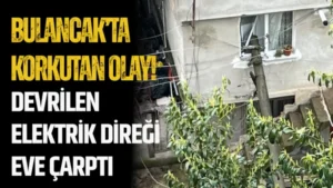 Bulancak’ta Korkutan Olay! Devrilen Elektrik Direği Eve Çarptı