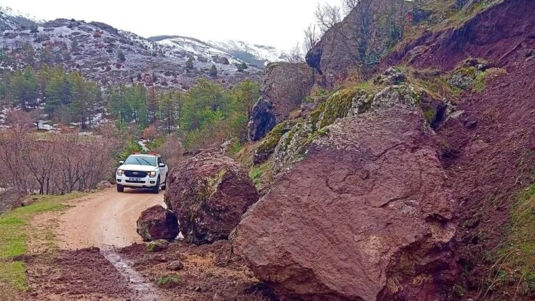 Alucra ve Şebinkarahisar’da Heyelandan Kapanan Yollar Açıldı