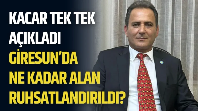Kacar Tek Tek Açıkladı, Giresun’da  Ne Kadar Alan Ruhsatlandırıldı?