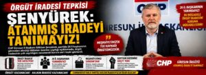 Şenyürek: Atanmış iradeyi tanımayız