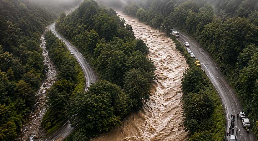 Zıva Deresi taştı, facia saniye saniye görüntülendi